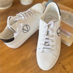 Valentino White and Black platform Logo Sneakers